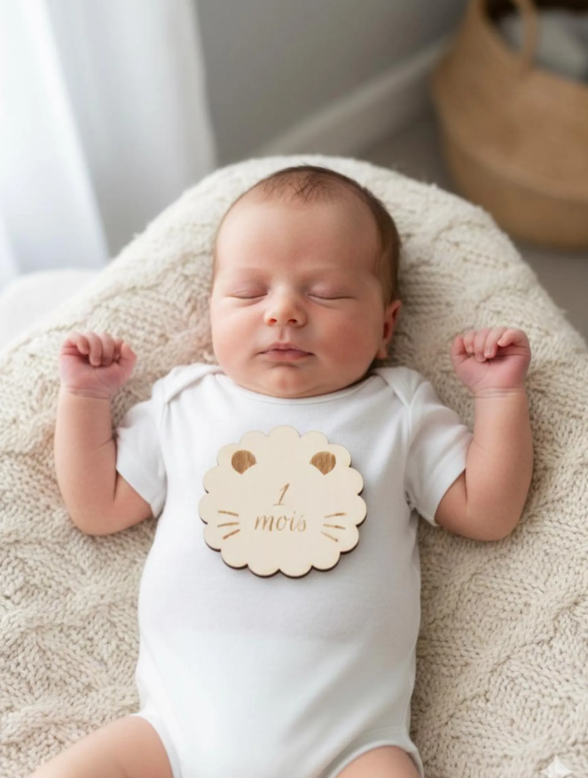 cartes étapes Bébé 1 à 12 mois avec motifs animaux de la jungle