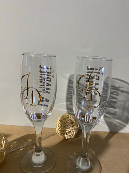 Lot de 2 Flûtes à Champagne Pérsonalisées